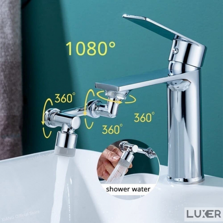 Prelungitor Baterie Chiuveta cu Brat Rotativ In Orice Directie, Economizor Apa Integrat, Otel Inoxidabil, 9.5 cm, Luxer, prelungire/extensie baterie baie bucatarie hornbach dedeman leroy merlin brico depot ieftin luxer [13]