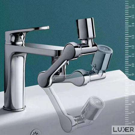 Prelungitor Baterie Chiuveta cu Brat Rotativ In Orice Directie, Economizor Apa Integrat, Otel Inoxidabil, 9.5 cm, Luxer, prelungire/extensie baterie baie bucatarie hornbach dedeman leroy merlin brico depot ieftin luxer [7]