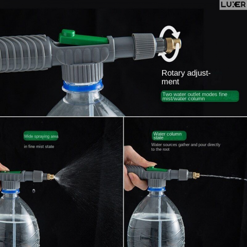 Pulverizator Portabil Manual pentru Uz Casnic, Pulverizare Apa/Substante Sub Presiune, Universal, pentru Stropit, Sticle sau Bidoane 0.5L-2L, Lungime 29 cm, Luxer [5]
