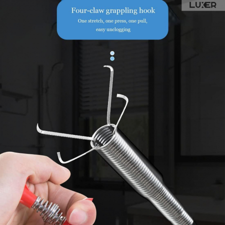 Sarpe Desfundare Chiuveta/Cada/WC/Tevi de Scurgere cu Sistem Extractor cu 4 Brate, Lungime 90 cm, Luxer, sarpe cu 4 brate pentru desfundat tevi karcher chiuveta kaufland leroy merlin dedeman 0.9 m 1.6m pentru desfundare wc tevi profesional hornbach mathaus olx ieftin luxer [11]