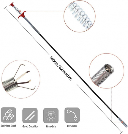 Sarpe Desfundare Chiuveta/Cada/WC/Tevi de Scurgere cu Sistem Extractor cu 4 Brate, Lungime 90 cm, Luxer, sarpe cu 4 brate pentru desfundat tevi karcher chiuveta kaufland leroy merlin dedeman 0.9 m 1.6m pentru desfundare wc tevi profesional hornbach mathaus olx ieftin luxer [19]