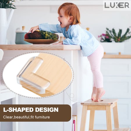 Set 10 Coltare pentru Protectia Bebelusilor/Copiilor la Colturile Mobilei, din Silicon, forma de Triunghi, Luxer 3.8x3.8x1.5 cm, coltare mobila protectie pt copii dedeman emag leroy jumbo ieftine luxer [11]