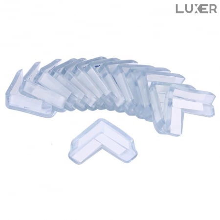 Set 10 Coltare pentru Protectia Bebelusilor/Copiilor la Colturile Mobilei, din Silicon, forma de Triunghi, Luxer 3.8x3.8x1.5 cm, coltare mobila protectie pt copii dedeman emag leroy jumbo ieftine luxer [6]