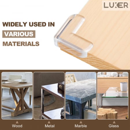 Set 10 Coltare pentru Protectia Bebelusilor/Copiilor la Colturile Mobilei, din Silicon, forma de Triunghi, Luxer 3.8x3.8x1.5 cm, coltare mobila protectie pt copii dedeman emag leroy jumbo ieftine luxer [10]