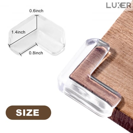 Set 10 Coltare pentru Protectia Bebelusilor/Copiilor la Colturile Mobilei, din Silicon, forma de Triunghi, Luxer 3.8x3.8x1.5 cm, coltare mobila protectie pt copii dedeman emag leroy jumbo ieftine luxer [13]