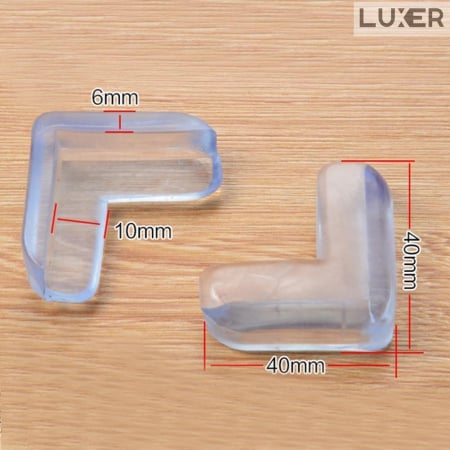 Set 10 Coltare pentru Protectia Bebelusilor/Copiilor la Colturile Mobilei, din Silicon, forma de Triunghi, Luxer 3.8x3.8x1.5 cm, coltare mobila protectie pt copii dedeman emag leroy jumbo ieftine luxer [15]