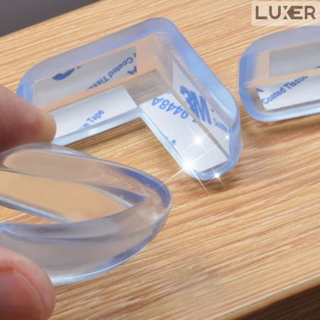 Set 10 Coltare pentru Protectia Bebelusilor/Copiilor la Colturile Mobilei, din Silicon, forma de Triunghi, Luxer 3.8x3.8x1.5 cm, coltare mobila protectie pt copii dedeman emag leroy jumbo ieftine luxer [9]