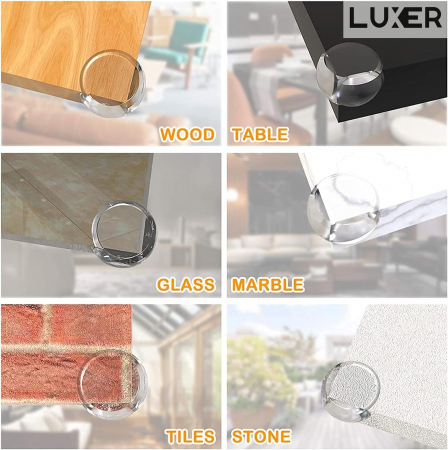 Set 10 Coltare Protectie Pentru Margini/Colturi Mobila, din Silicon, Forma Rotunda, Dimensiuni 3.5x2.5x2 cm, Luxer, protetctie colturi mobila cu muchii ascutite pentru copii dedeman ikea honbach emag jysk leroy pepco luxer [2]