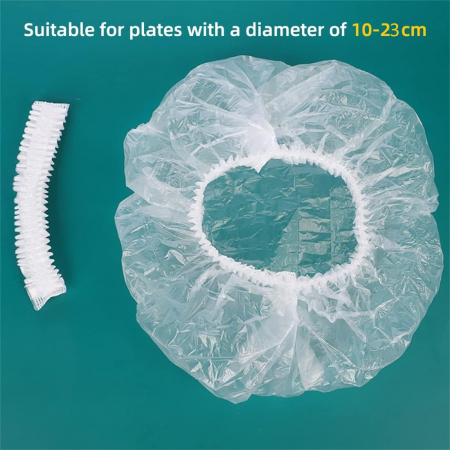 Set 100 Huse cu Elastic Pentru Protectie Boluri/Tavi/Recipiente Tip Capac Castroane  cu Diametrul intre 10-23 cm, Transparente, Luxer, emag dedeman hornbach leroy pepco ieftine durabile rezistente pentru alimente tevi cratite boluri casolete ieftine luxer [15]