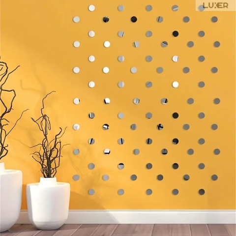 Set oglinzi acrilice buline Luxer oglinzi decorative de perete oglinda hol oglinzi dedeman pentru camera din acril decorativa ikea decor mobexpert jysk emag dormitor living autoadezive oglinda moderne rezistente auriu 3 cm diametru [6]