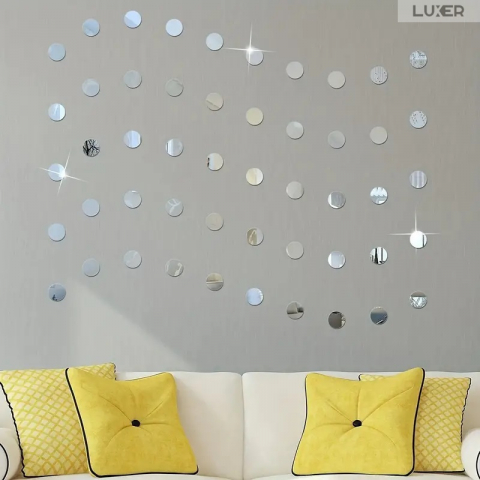 Set oglinzi acrilice buline Luxer oglinzi decorative de perete oglinda hol oglinzi dedeman pentru camera din acril decorativa ikea decor mobexpert jysk emag dormitor living autoadezive oglinda moderne rezistente auriu 3 cm diametru [3]