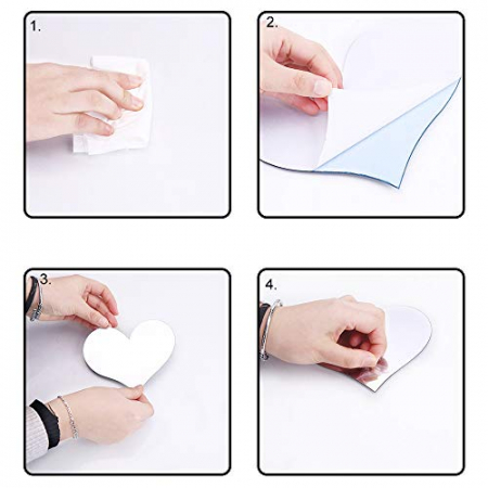 Set oglinzi acrilice model inimioara Luxer oglinzi decorative de perete oglinda hol oglinzi dedeman pentru camera din acril decorativa ikea decor mobexpert jysk emag dormitor living autoadezive oglinda moderne rezistente auriu 2x2.5 cm [9]