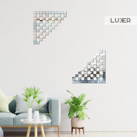 Set oglinzi acrilice patrate Luxer oglinzi decorative de perete oglinda hol oglinzi dedeman pentru living din acril decorativa ikea decor mobexpert jysk emag dormitor living autoadezive oglinda aurie moderne rezistente auriu [4]