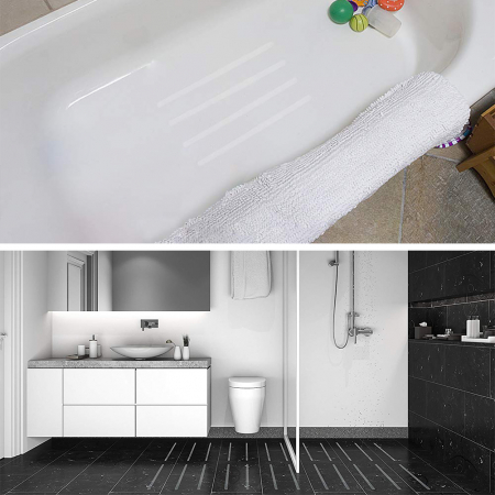 Set 12 Benzi Antiderapante Transparente din Silicon Autoadeziv, Luxer, 20x2cm, benzi antiderapante pentru scaricovor dedeman, interior exterior, util in dus sau baie dedeman jysk, pentru gresie incaltaminte bucatarie din silicon ieftine luxer [7]