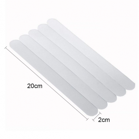 Set 12 Benzi Antiderapante Transparente din Silicon Autoadeziv, Luxer, 20x2cm, benzi antiderapante pentru scaricovor dedeman, interior exterior, util in dus sau baie dedeman jysk, pentru gresie incaltaminte bucatarie din silicon ieftine luxer [12]