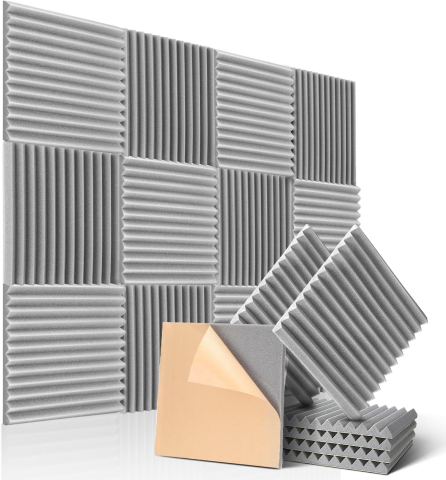 Casa, Gradina & Bricolaj - set-12-panouri-acustice-fonoabsorbante-autoadezive-gri-luxer-ibs0490