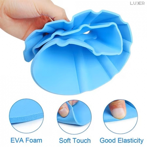 Set 2 Casti de Baie cu Marime Ajustabila Pentru Copii, Casca de Protectie Dus, Protectie Pentru Ochi si Urechi, Albastra, Luxer, Casca Baie Pentru Bebelusi, Palarie Casca de Protectie  Materiale Moi, Luxer [1]