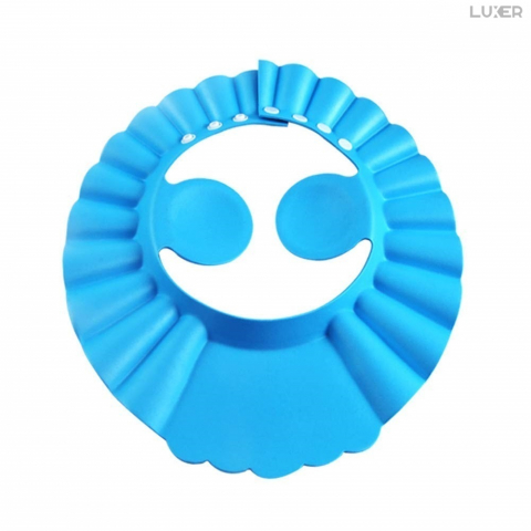 Set 2 Casti de Baie cu Marime Ajustabila Pentru Copii, Casca de Protectie Dus, Protectie Pentru Ochi si Urechi, Albastra, Luxer, Casca Baie Pentru Bebelusi, Palarie Casca de Protectie  Materiale Moi, Luxer [5]