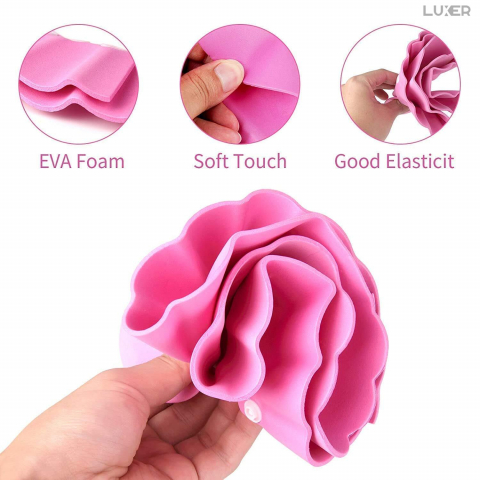 Set 2 Casti de Baie cu Marime Ajustabila Pentru Copii, Casca de Protectie Dus, Protectie Pentru Ochi si Urechi, Roz, Luxer, Casca Baie Pentru Bebelusi, Palarie Casca de Protectie  Materiale Moi, Luxer [1]