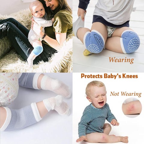 Set 2 Genunchiere Antiderapante Pentru Bebelusi Sau Copii Cu Varste Intre 6 luni-3 ani, Albastru, Luxer,  Protectie Genunchi Bebelusi,  Cotiere Copii Farmacie Pepco Bebe Tei Decathlon Luxer [1]