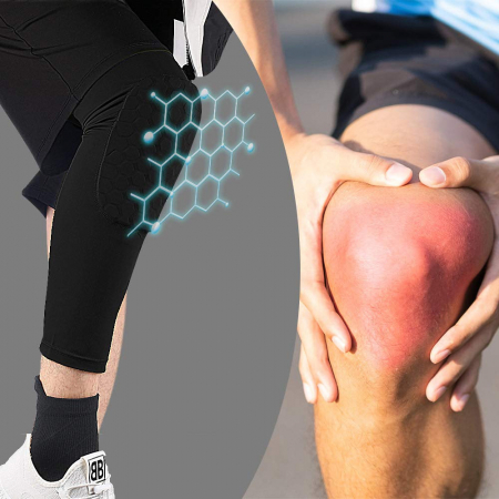 Set 2 Genunchiere Elastice cu Tampon de Protectie Luxer pentru baschet/volei/handbal, Unisex, 46 cm, Negru, genunchiere ortopedice decathlon pentru baschet volei handbal nike tarmak compresive nike pentru suport al genunchiului si al ligamentelor medicale ieftin luxer [4]