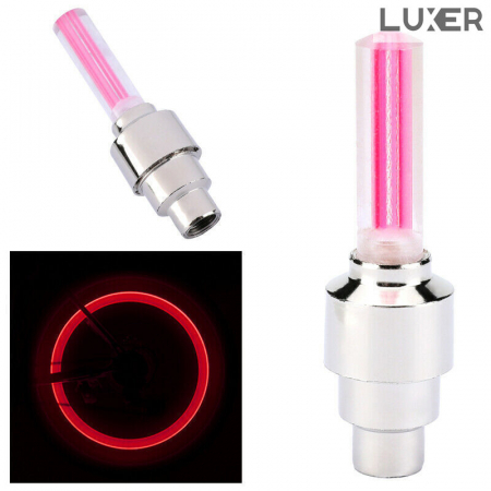 Auto, Moto & Biciclete - Set 2 Lumini LED pentru Roata Bicicleta/Masina/Motocicleta, cu Ventil, Alimentare: Baterii, Multiple Culori, Luxer, set lumini biciclete, motoare, masini fata spate pentru roata puternice dechatlon auchan carrefour emag fata spate luxer