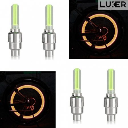 Auto, Moto & Biciclete - Set 2 Lumini LED pentru Roata Bicicleta/Masina/Motocicleta, cu Ventil, Alimentare: Baterii, Multiple Culori, Luxer, set lumini biciclete, motoare, masini fata spate pentru roata puternice dechatlon auchan carrefour emag fata spate luxer