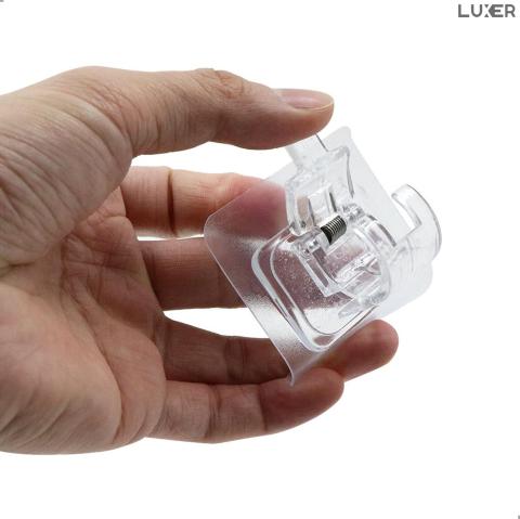 Set 2 suporturi autoadezive Luxer cu adeziv 3M, pentru prosoape, perdele sau draperii, montaj fără găuri, PVC transparent. [7]