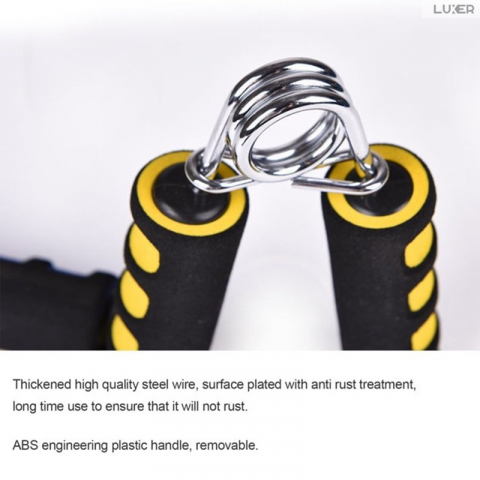 Set 2 x Flexor Tonifiere Antebrat si Intarire Musculatura Incheietura Mainii, Arc Rezistent din Otel si Manere din Spuma, Dimensiuni 13x9.5 cm, Negru/Galben,Luxer, Decathlon, Intersport, Hervis [4]