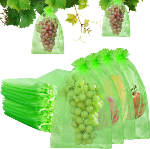 Produse Ingenioase - Set 20 pungi protectie fructe si legume Luxer 17x23 cm verde