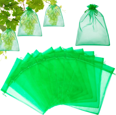 Produse Ingenioase - Set 20 pungi protectie fructe si legume Luxer 20x30 cm verde