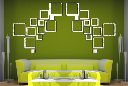 Set oglinzi acrilice valuri Luxer oglinzi decorative de perete oglinda hol oglinzi dedeman pentru camera din acril decorativa ikea decor mobexpert jysk emag dormitor living autoadezive oglinda aurie moderne rezistente auriu [2]