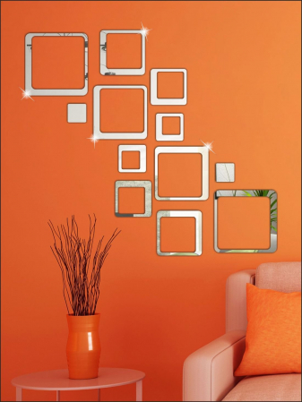 Set oglinzi acrilice valuri Luxer oglinzi decorative de perete oglinda hol oglinzi dedeman pentru camera din acril decorativa ikea decor mobexpert jysk emag dormitor living autoadezive oglinda aurie moderne rezistente auriu [6]