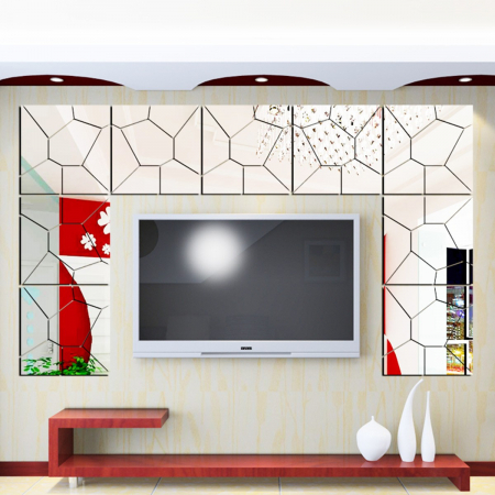 Set oglinzi acrilice model geometric Luxer oglinzi decorative de perete oglinda hol oglinzi dedeman pentru camera din acril decorativa ikea decor mobexpert jysk emag dormitor living autoadezive oglinda moderne rezistente auriu 50x50 cm [6]