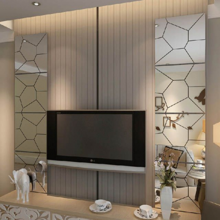 Set oglinzi acrilice model geometric Luxer oglinzi decorative de perete oglinda hol oglinzi dedeman pentru camera din acril decorativa ikea decor mobexpert jysk emag dormitor living autoadezive oglinda moderne rezistente auriu 50x50 cm [7]