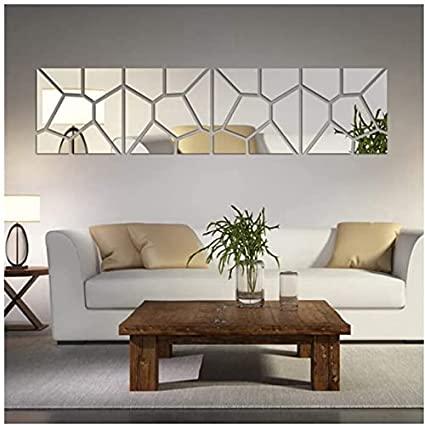 Set oglinzi acrilice model geometric Luxer oglinzi decorative de perete oglinda hol oglinzi dedeman pentru camera din acril decorativa ikea decor mobexpert jysk emag dormitor living autoadezive oglinda moderne rezistente auriu 50x50 cm [9]