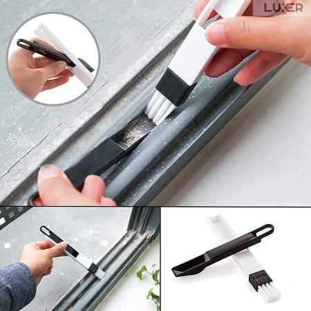Set 3 Lavete cu Maner + 2 Perii + 2 Mini-Farase Pentru Curatare Tamplarie PVC, Geamuri Termopan, Jaluzele, Grile de Ventilatie Si Alte Locuri Greu Accesibile, Luxer, kit curatare locuri greu accesibile hornbach emag jysk leroy pepco ieftin luxer [12]