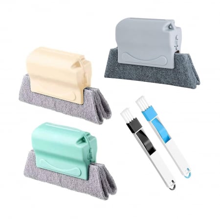 Set 3 Lavete cu Maner + 2 Perii + 2 Mini-Farase Pentru Curatare Tamplarie PVC, Geamuri Termopan, Jaluzele, Grile de Ventilatie Si Alte Locuri Greu Accesibile, Luxer, kit curatare locuri greu accesibile hornbach emag jysk leroy pepco ieftin luxer [6]
