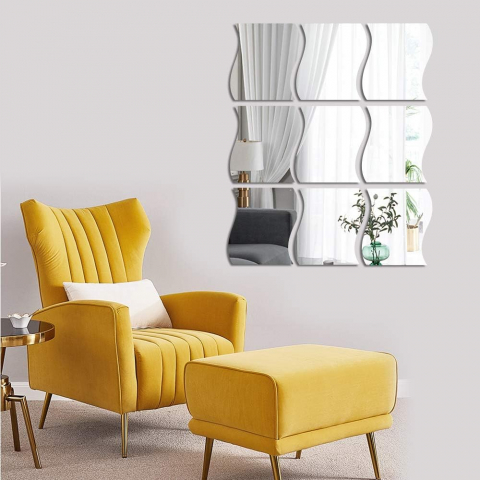 Toate Produsele - Set oglinzi acrilice valuri Luxer oglinzi decorative de perete oglinda hol oglinzi dedeman pentru camera din acril decorativa ikea decor mobexpert jysk emag dormitor living autoadezive oglinda aurie moderne rezistente auriu