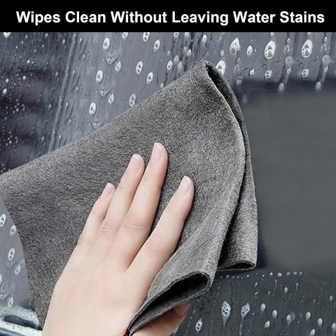 Set 3 lavete din microfibră Luxer 30x30 cm, gri, fără scame și ultra-absorbante, ideale pentru curățarea suprafețelor din sticlă, inox și auto. [4]