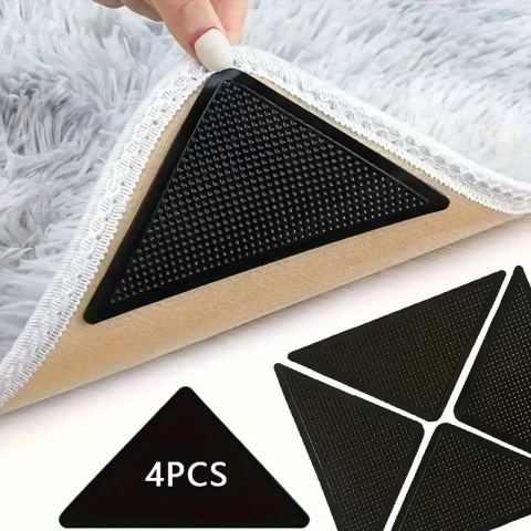 Casa, Gradina & Bricolaj - set-4-benzi-antiderapante-colturi-covor-triunghi-anti-alunecare-luxer-ibs0488