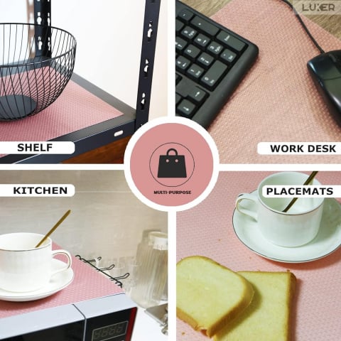 Set 4 Covorase Antiderapante Pentru Protectie Rafturi Frigider sau Sertare, Anti-Mucegai, Table Placemats, Material Impermeabil, Dimensiuni 45x29 cm, Roz, Luxer, Folie Protectie Rafturi Dulap, Antibacteriene, Covoras Pentru Pastrarea Prospetimii, Covoras Frigider [7]