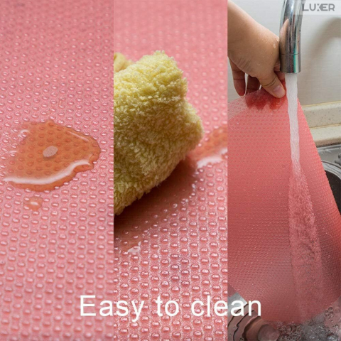 Set 4 Covorase Antiderapante Pentru Protectie Rafturi Frigider sau Sertare, Anti-Mucegai, Table Placemats, Material Impermeabil, Dimensiuni 45x29 cm, Roz, Luxer, Folie Protectie Rafturi Dulap, Antibacteriene, Covoras Pentru Pastrarea Prospetimii, Covoras Frigider [1]