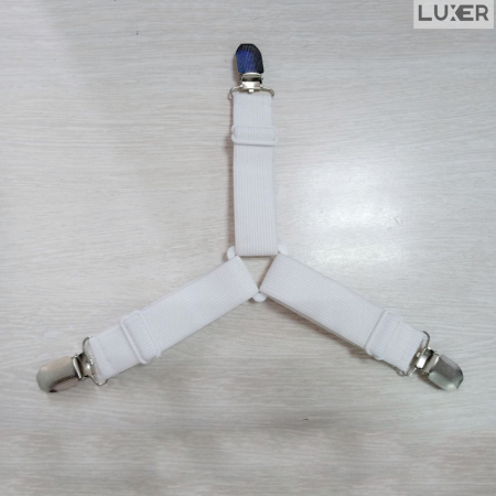 Set 4 Curele/Bretele cu Clesti Metalici Ajustabile Pentru Fixarea Cearceafului/Lenjeriei de Pat, Albe, Luxer, fixare asternuturi cearceaf canapea/pat jysk leroy merlin dedeman hornbach emag ieftine [8]
