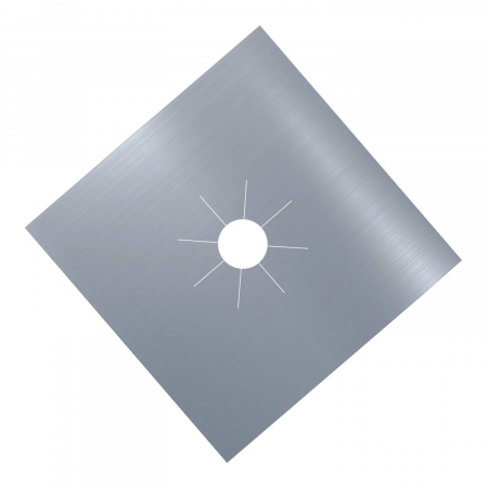 Set 4 folii cu Teflon pentru Protectie Plita sau Aragaz Luxer, Lavabile si Reutilizabile, Argintiu/Silver , 27x27 cm, folie protectie aragaz plita dedeman reutilizabila altex carrefour din teflon auchan ropack inductie perete aragaz ieftin emag altex luxer [1]