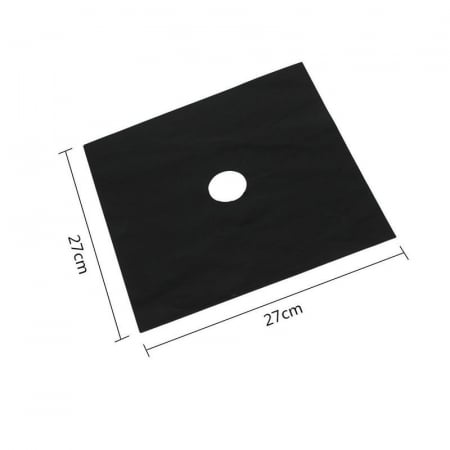 Set 4 folii cu Teflon pentru Protectie Plita sau Aragaz Luxer, Lavabile si Reutilizabile, Negru, 27x27 cm, folie protectie aragaz plita dedeman reutilizabila altex carrefour din teflon auchan ropack inductie perete aragaz ieftin emag altex luxer [14]