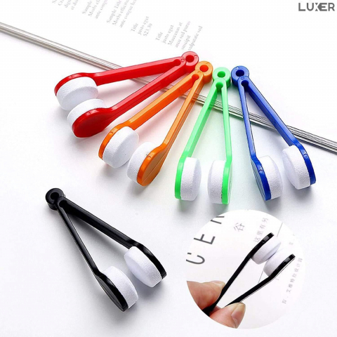 Set 5 Instrumente Compacte pentru Curatarea Ochelarilor, Capete din Microfibra SoftTouch, Forma de Cleste, Dimensiuni: 7 x 2 cm, Multicolor, Luxer, cleste tip laveta pentru stergerea lentilelor ochelarilor emag luxer [9]