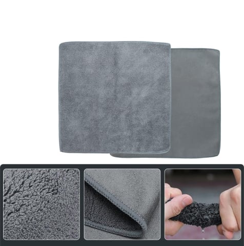 Set 5 lavete magice din microfibra Luxer, 30x30 cm, super absorbante, pentru curățenie generală, bucătărie, baie, geamuri, mobilier și mașină, gri, reutilizabile.