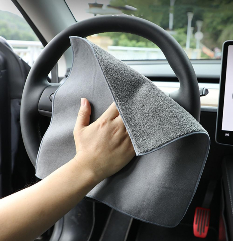 Set 5 lavete magice din microfibra Luxer, 30x30 cm, super absorbante, pentru curățenie generală, bucătărie, baie, geamuri, mobilier și mașină, gri, reutilizabile. [1]