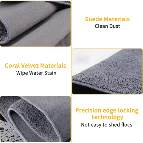 Set 5 lavete magice din microfibra Luxer, 30x30 cm, super absorbante, pentru curățenie generală, bucătărie, baie, geamuri, mobilier și mașină, gri, reutilizabile. [6]